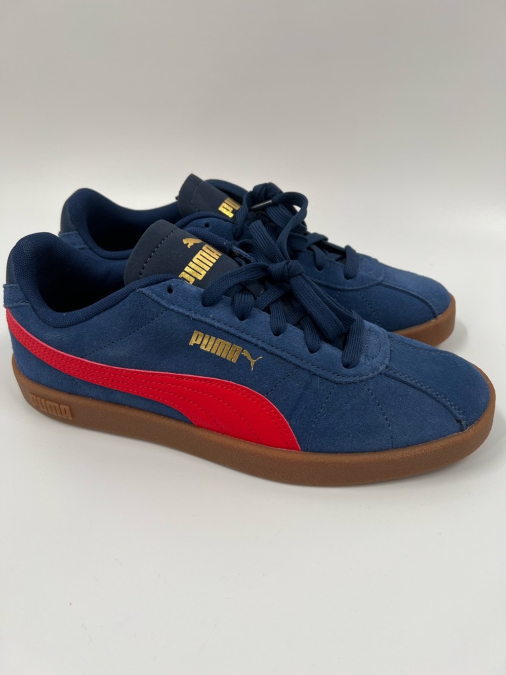 PUMA Club II Suede Sneakers Shoes Men’s 8 Blue Red Gum New